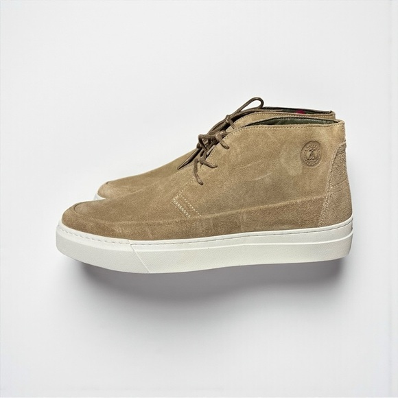 ?NEW  Barbour Mason Logo-embossed Beige Suede Chukka Boots Men\'s Size 10 $190
